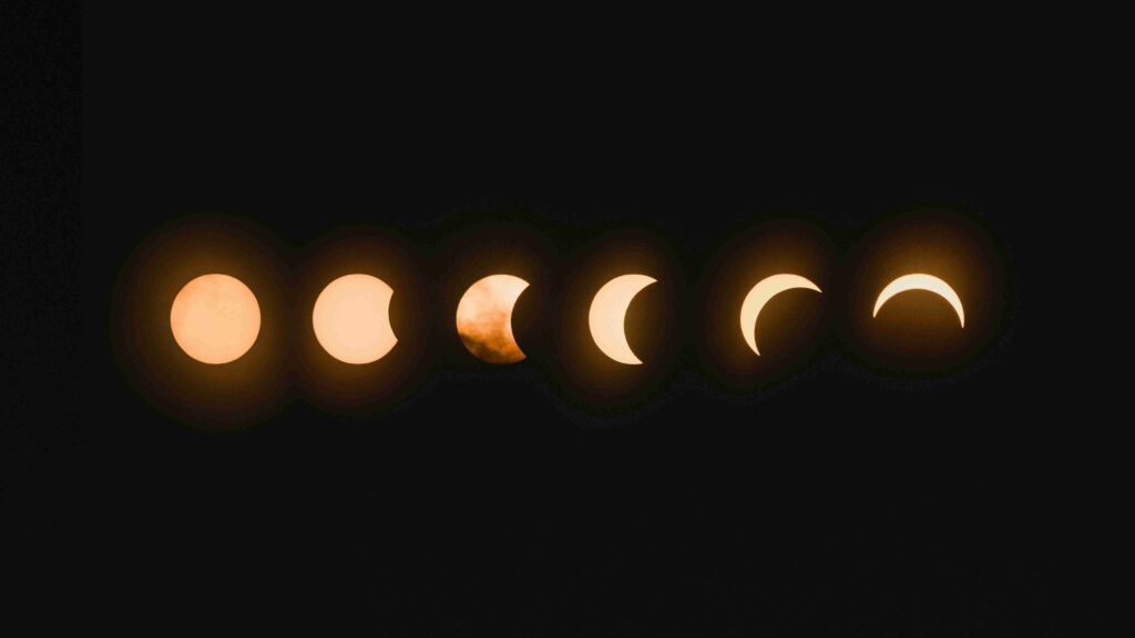 a row of phases of the moon